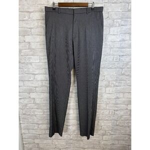 Tommy Hilfiger Dress Pants 34x34 Black Gray Slim Flat‎ Front Office Trouser